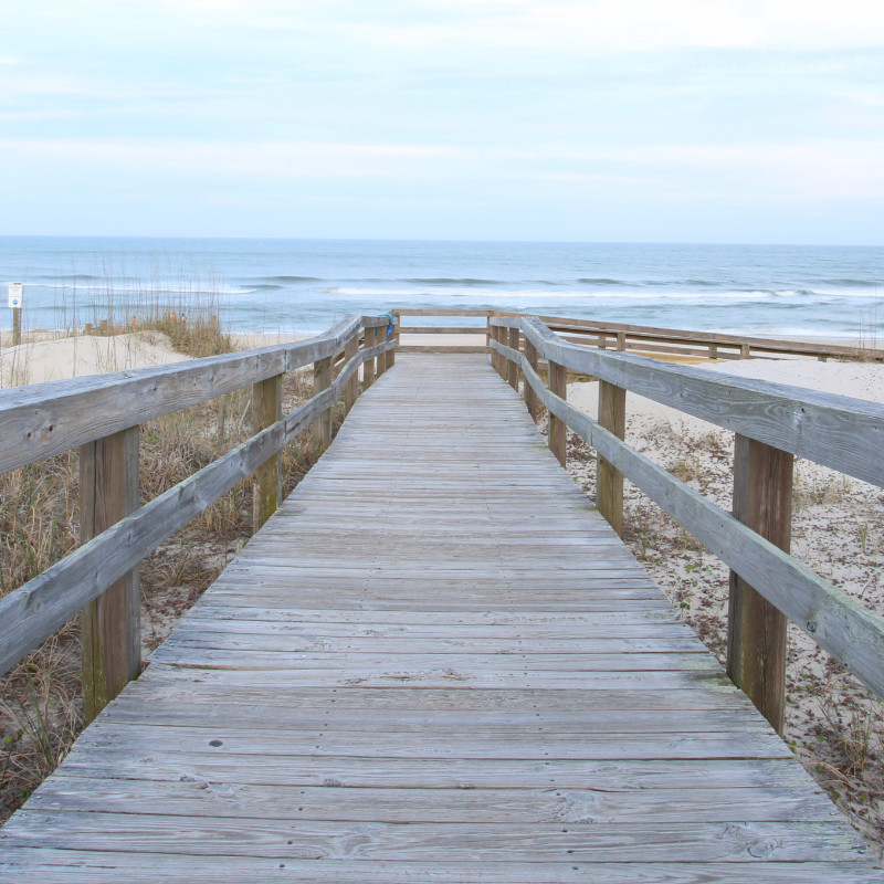 Boardwalk leading to beach