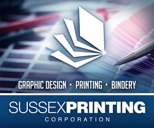 Banner advertisement for Sussex Printing Corporation